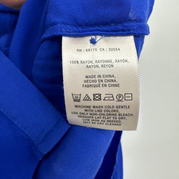 Anthropologie Maeve Islet Rayon‎ Button Down Shirt in Cobalt Blue Size XS - Picture 5 of 7
